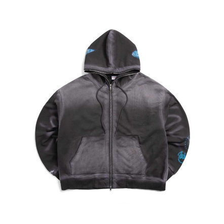 M&N x PHC x STASH ZIPPED HOODIE 拉鍊帽T 灰
