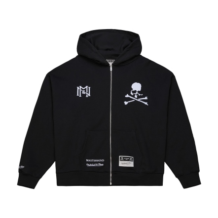 M&N x MASTERMIND ZIP UP HOODIE 帽T 黑