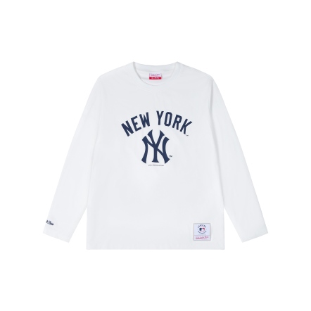 NEW YORK YANKEES CORE 洋基隊 長袖大學T 白