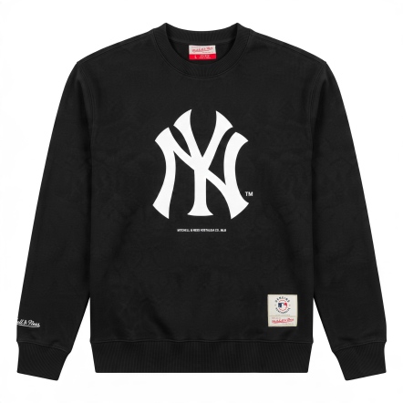 NEW YORK YANKEES STAPLE CREW 洋基隊 大學T 黑
